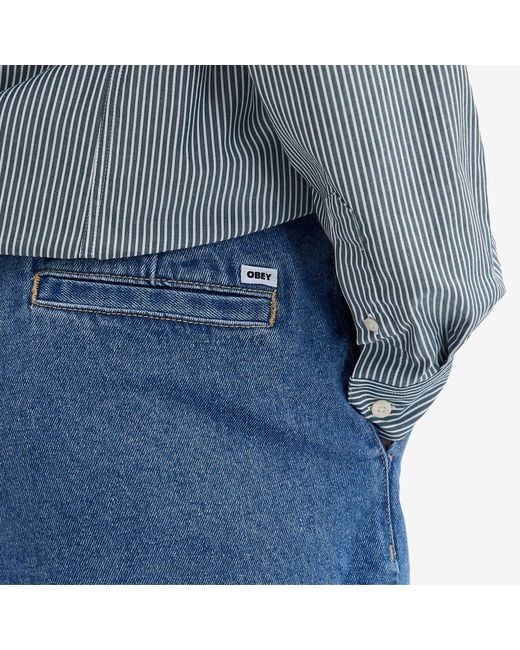 Obey Blue Eli Pleated Short