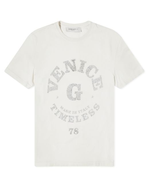 Golden Goose Deluxe Brand White Venice Print T-Shirt for men