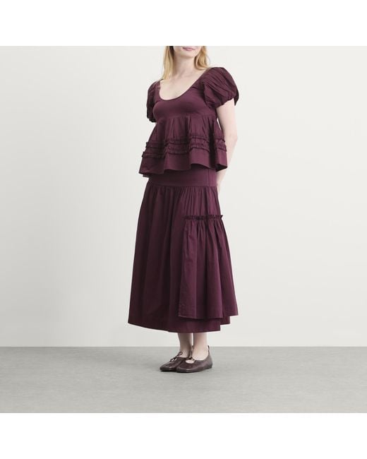 Damson Madder Purple Berta Midi Skirt