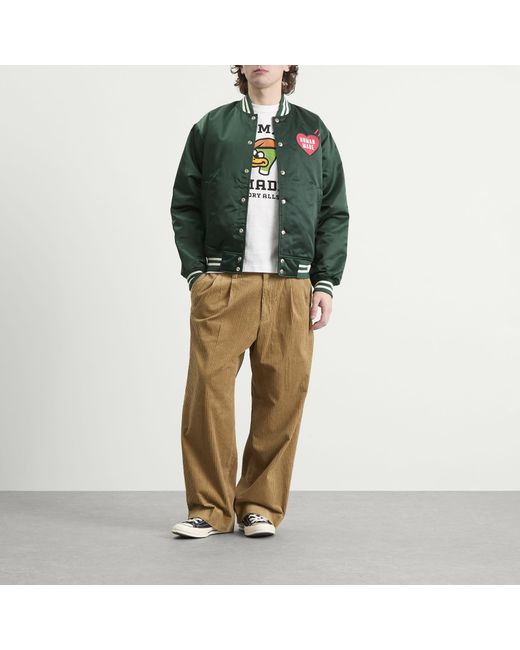Human Made Natural Corduroy Pleated Trousers for men