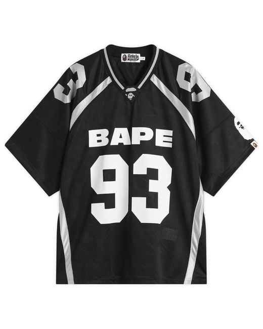 A Bathing Ape Black Line Camo Jacquard Football Jersey for men