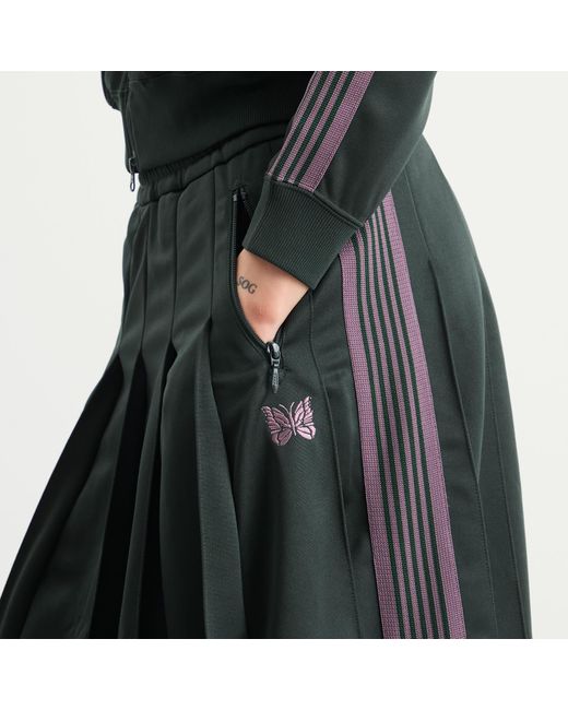 Needles Pleated Track Skirt in Green | Lyst