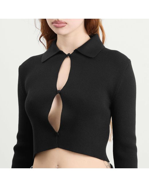 Jil Sander Black Button Front Cardigan
