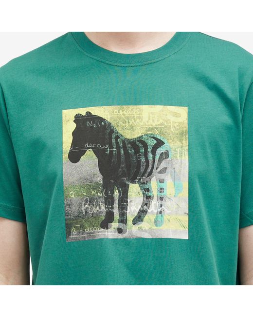 Paul Smith Green Zebra Square T-Shirt for men