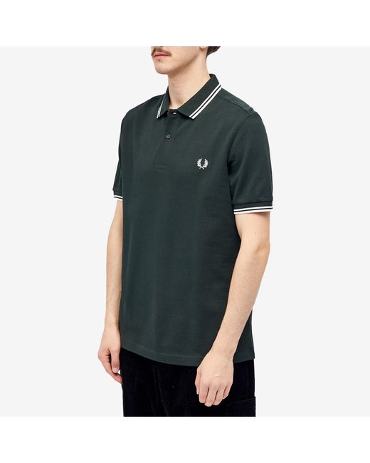 Fred Perry Black Logo-embroidered Cotton-piqué Polo Shirt X for men