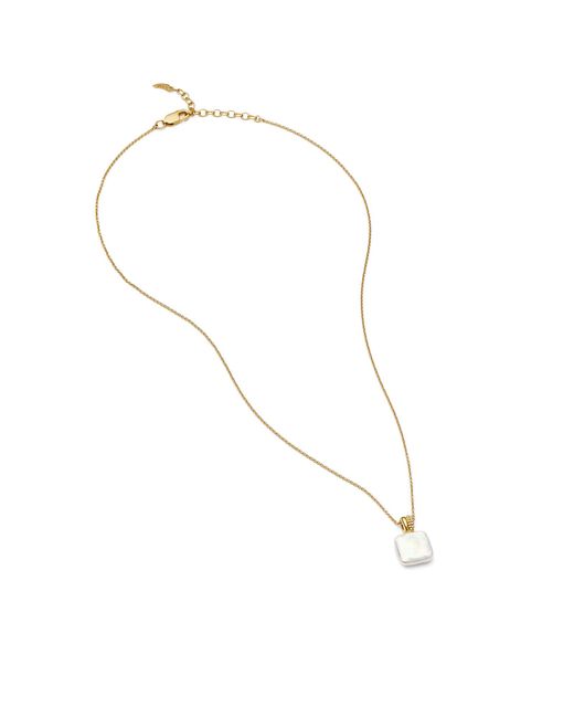 Missoma Metallic Square Pearl Baya Pendant Necklace