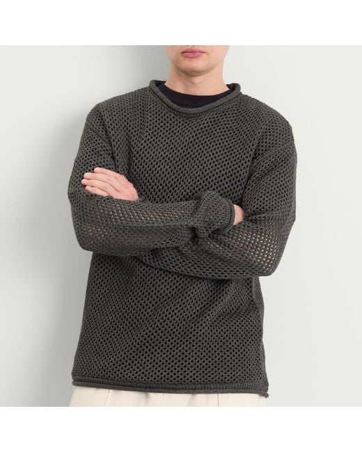 Merely Made Black Netting Sweater for men