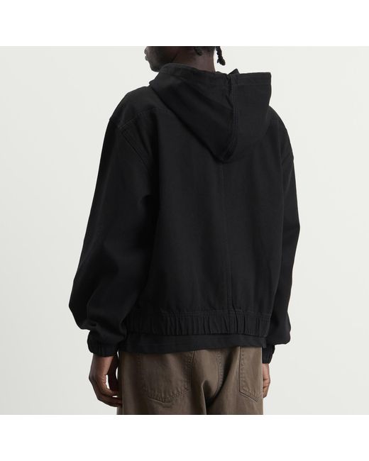 Dime Black Hooded Denim Jacket for men