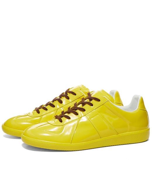 Maison Margiela Replica Rubberised Leather Sneakers in Yellow for Men ...