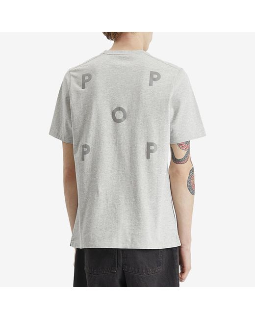 Pop Trading Co. Gray Reflective Logo T-Shirt for men
