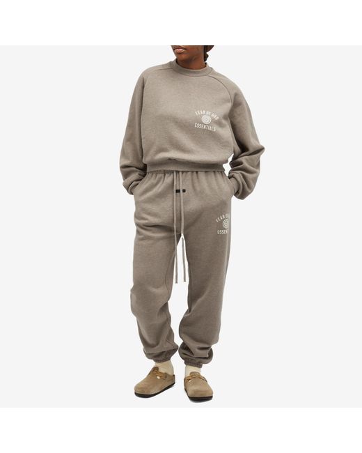 Fear Of God Gray Fleece Cropped Crew Sweatshirt