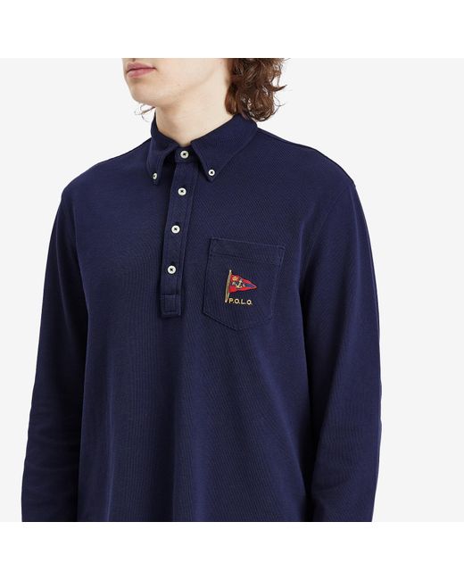 Polo Ralph Lauren Classic Fit Long Sleeve Polo Shirt in Blue for Men ...