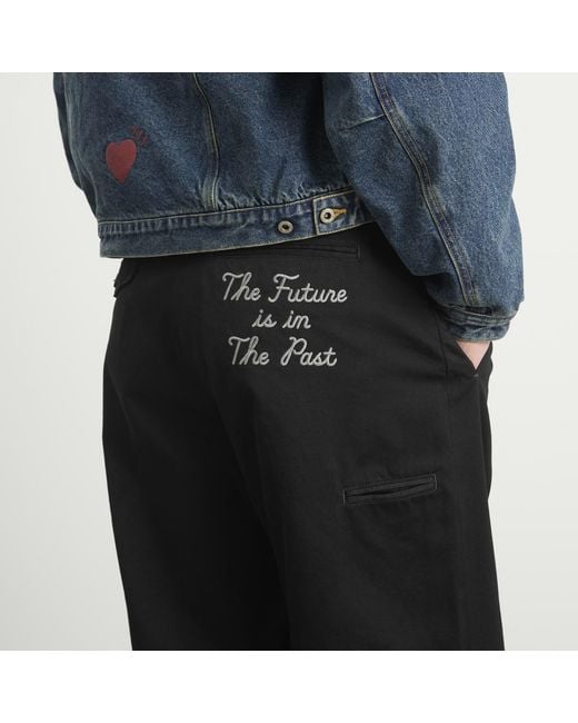 Human Made Double Pleated Wide Chino Pants in Black for Men | Lyst