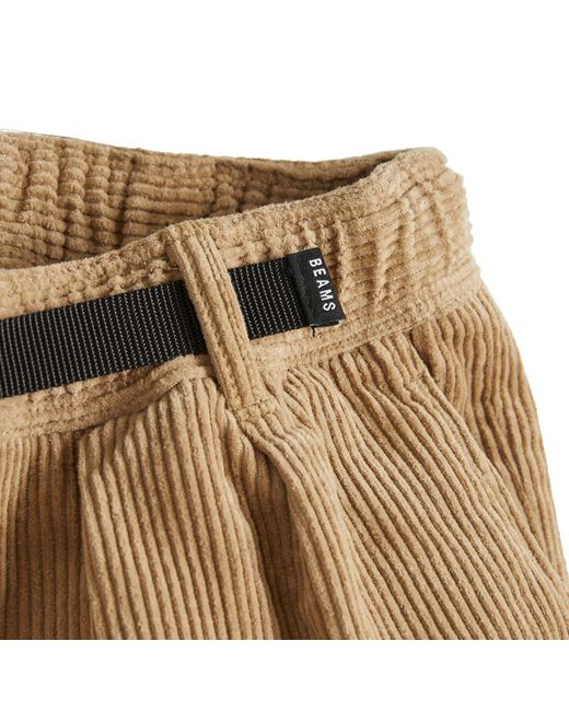 Beams Plus Natural Webbing Baggy Cord Trousers for men