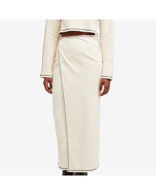 Baserange White Garble Wrap Skirt