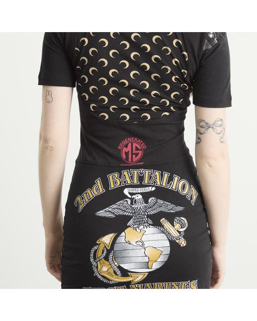 MARINE SERRE Black Mini Dress