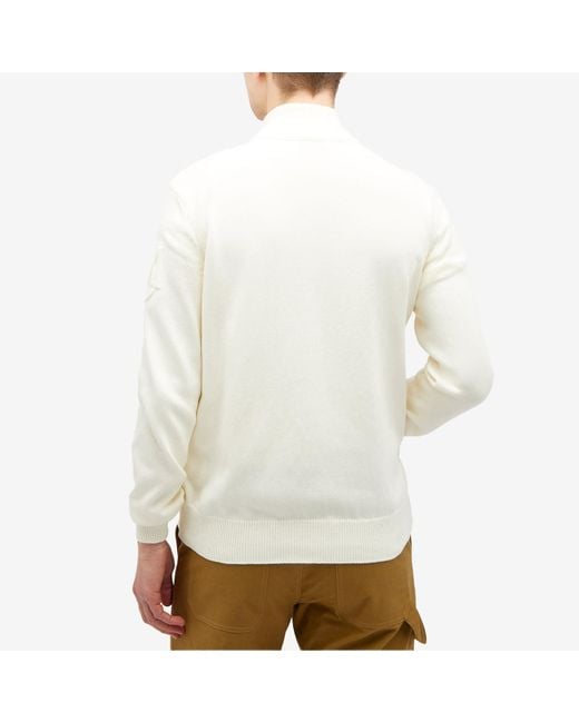Moncler White Down Knit Jacket for men