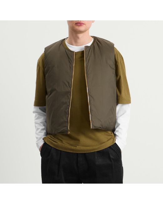Unlikely Dry Goods Brown Reversible Utility Vest for men