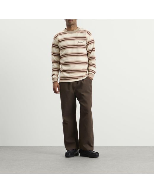 BOUND Natural Stripe Long Sleeve T-Shirt for men