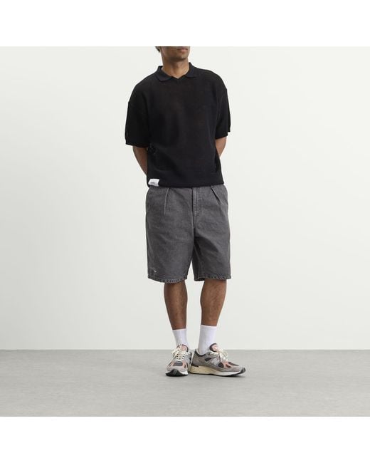 (w)taps Gray Blues Straight Shorts for men