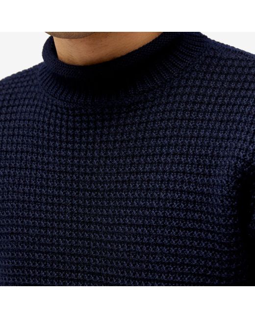 Sunspel Blue Fisherman Sweater for men