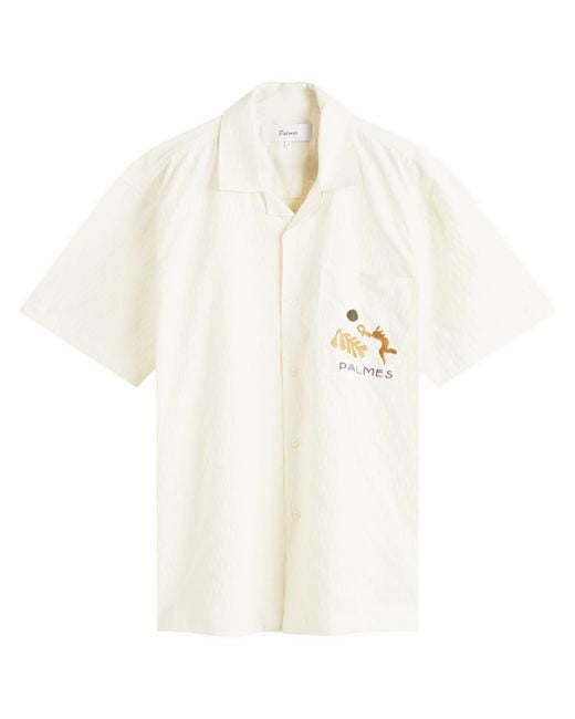 Palmes White Garden Short Sleeve Shirt for men