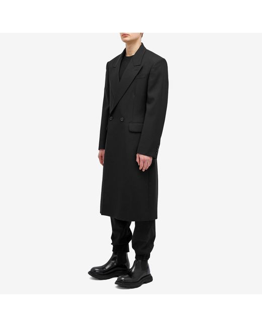 Alexander McQueen Black Double Breasted Coat for men