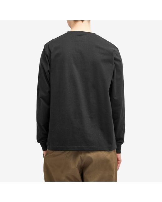 Beams Plus Black Long Sleeve Pocket T-Shirt for men