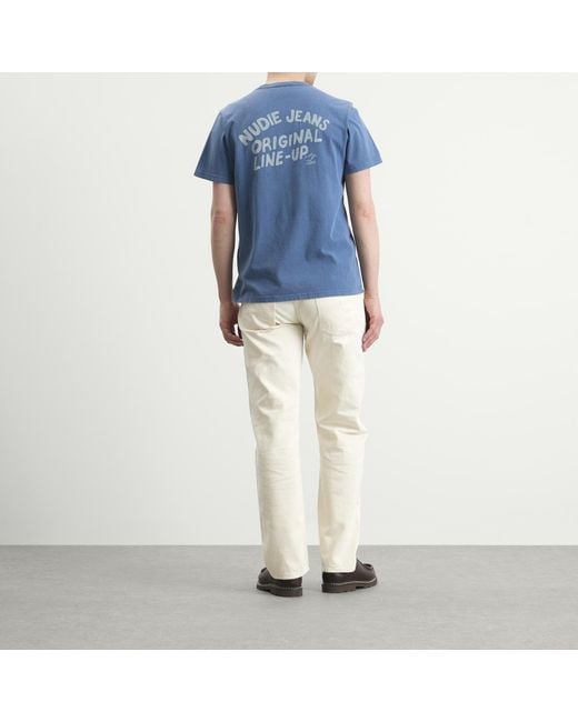 Nudie Jeans Blue Roy Og Line-Up T-Shirt for men