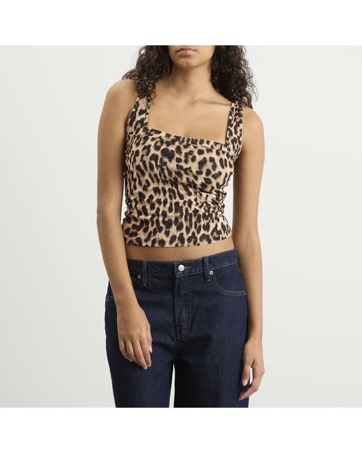 GOOD AMERICAN Brown Mesh Bustier