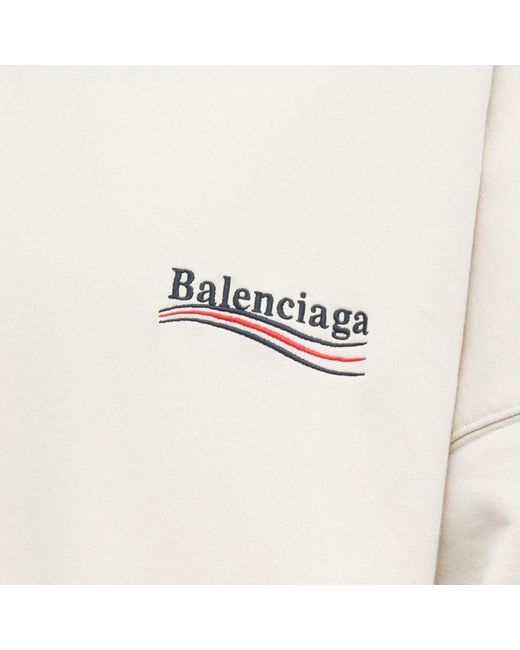 Balenciaga White Political Campaign Popover Hoodie for men