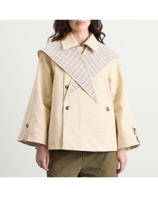 Damson Madder Natural Jerry Reversible Crop Trench Coat