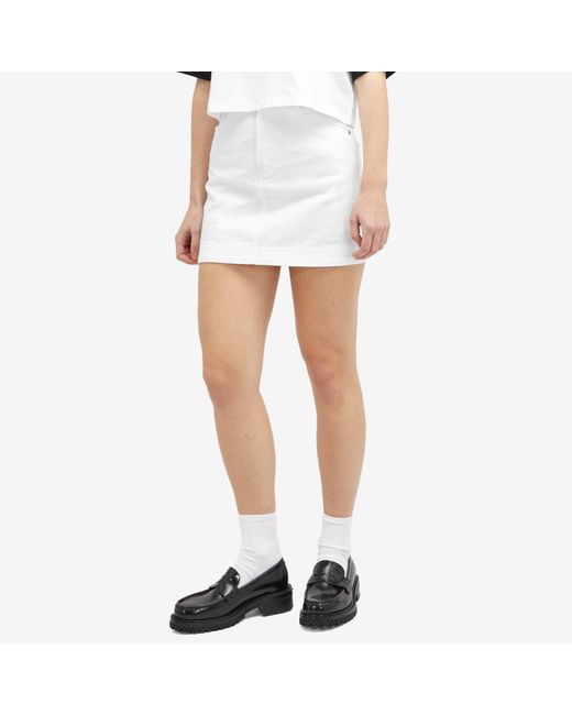 Balmain White Western Denim Short Skirt