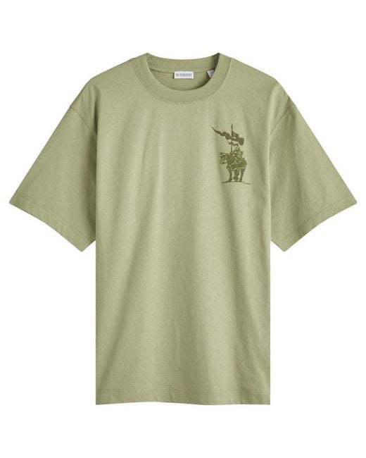 Burberry Green Flagpole Knight Logo T-Shirt for men