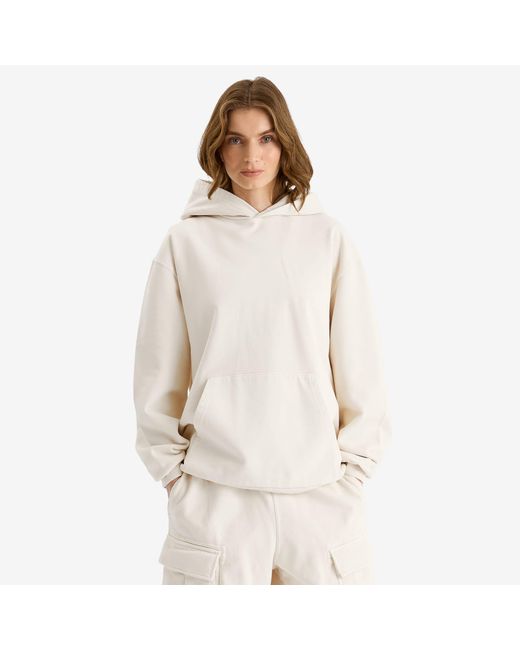 Skims White Boyfriend Fleece Pullover Hoodie