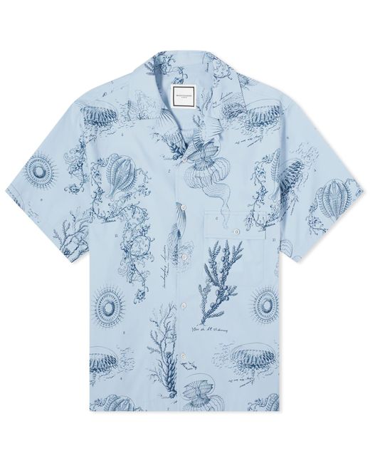 Wooyoungmi Blue Marine Print Vacation Shirt for men