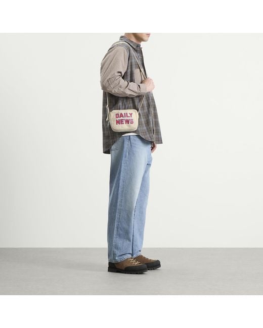Unlikely Dry Goods Red Daily News Miniature Messenger Bag for men