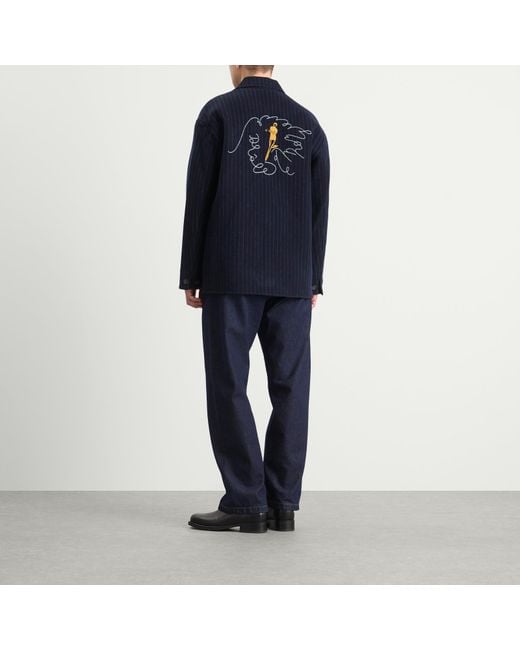Drole de Monsieur Blue Drole De Monsieur Pinstriped Jacket for men