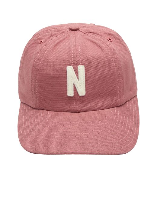 Norse Projects Pink Light Canvas Felt N 8 Panel Cap for men