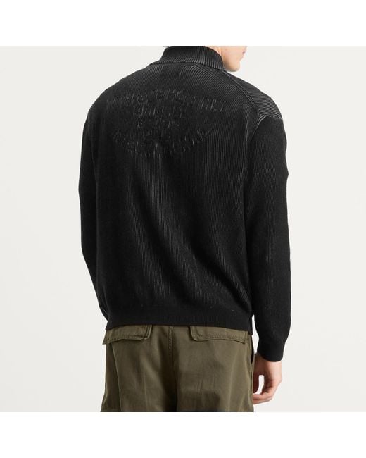 Thisisneverthat Black Full Zip Cardigan for men