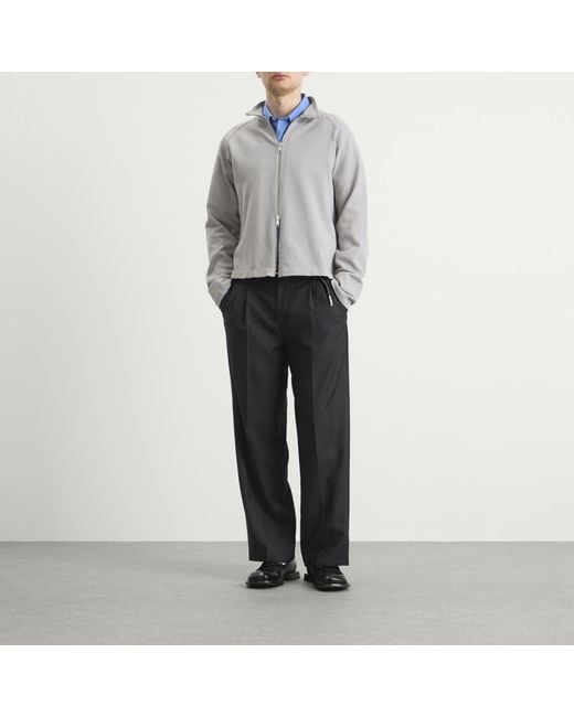 mfpen Gray Needle Jump Leisure Zip Up for men