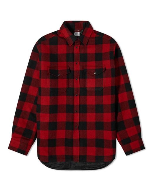 Vetements Red Flannel Shirt Jacket for men