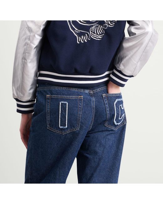 ICECREAM Blue Applique Running Dog Denim Pants