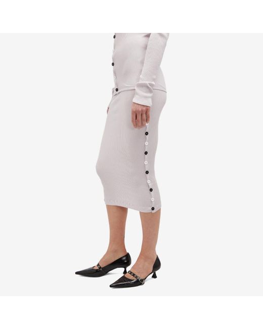 OperaSPORT White Linda Seamless Midi Skirt