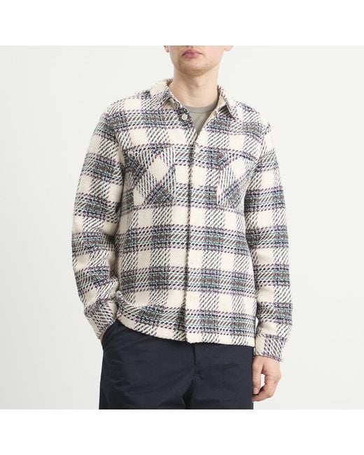 Wax London Gray Whiting Hutton Check Overshirt for men
