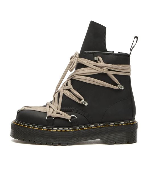 Rick Owens Black X Dr Martens 1460 Quad Sole Megalace Boot for men