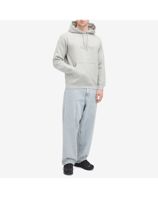 Dime Gray Cursive Logo Hoodie for men