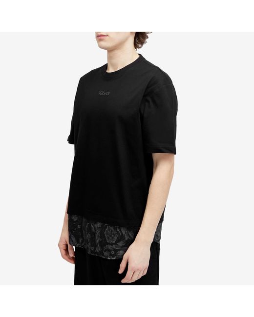 Versace Black Baroque Panel T-Shirt for men