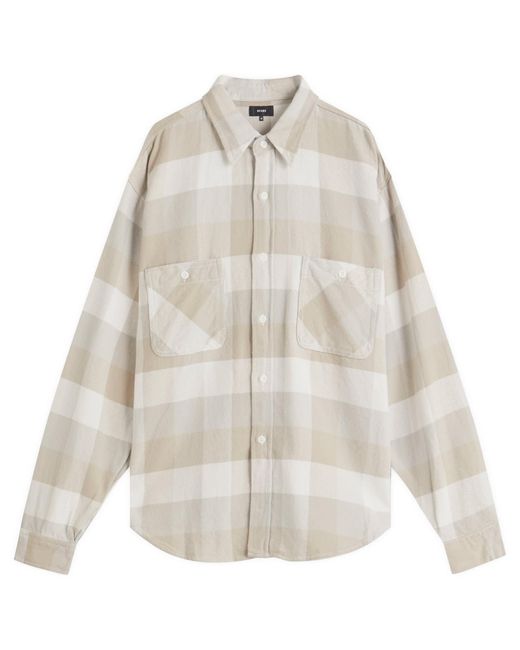 Beams Plus White Flannel Plaid Shirt for men