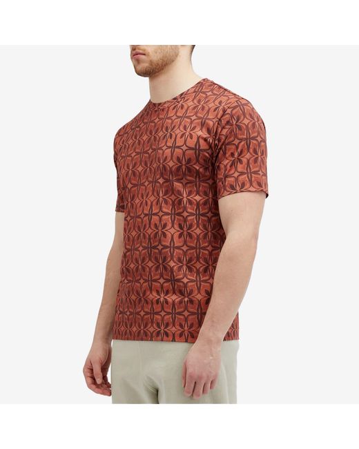 Dries Van Noten Red Hertz Print T-Shirt for men